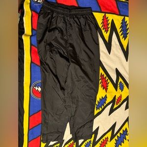 Vintage 90s Champion Nylon Mesh Sweatpants Black with zipper pants leg opening